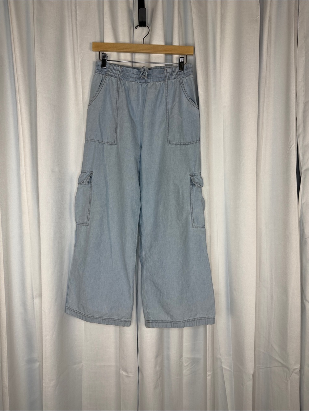 art class Light Blue Wide Leg Cargo Jumpsuit Pants